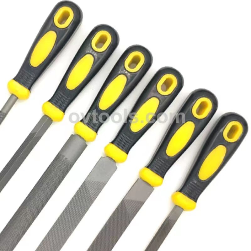 File Ele 3 Inch 6 pieces Steel file Set with double color plastic handle REACH Test Passed