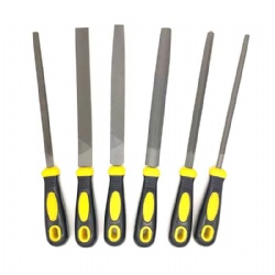 6 pieces Steel file Set with double color plastic handle REACH Test Passed