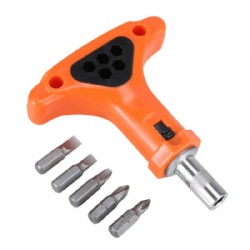 T Type Ratchet screwdriver with bits