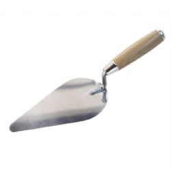 Stainless steel Bricklaying trowel, Mirror polish, with wood handle, Solid structure, construction and plastering tools