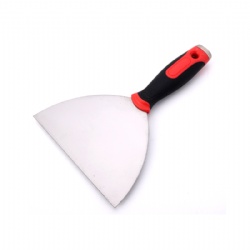 Putty knife with dual color soft comfortable plastic handle, scraper for wall cleaning, Mirror polish Flexible blade