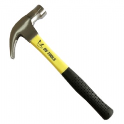 Claw hammer with magnet, Pockmarked striking end, made of Carbon steel drop forged, with fiber handle