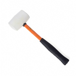 White Mallet Rubber hammer with fiberglass handle